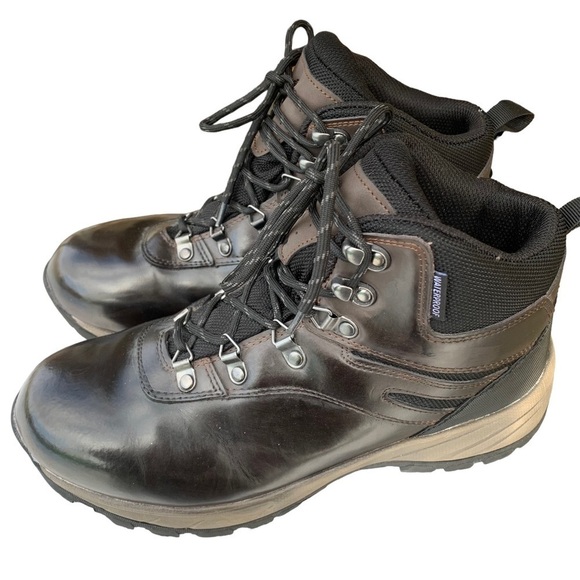 Eddie Bauer Everett Men's Brown Waterproof Leather Hiking Boots Size 9 - Picture 1 of 13